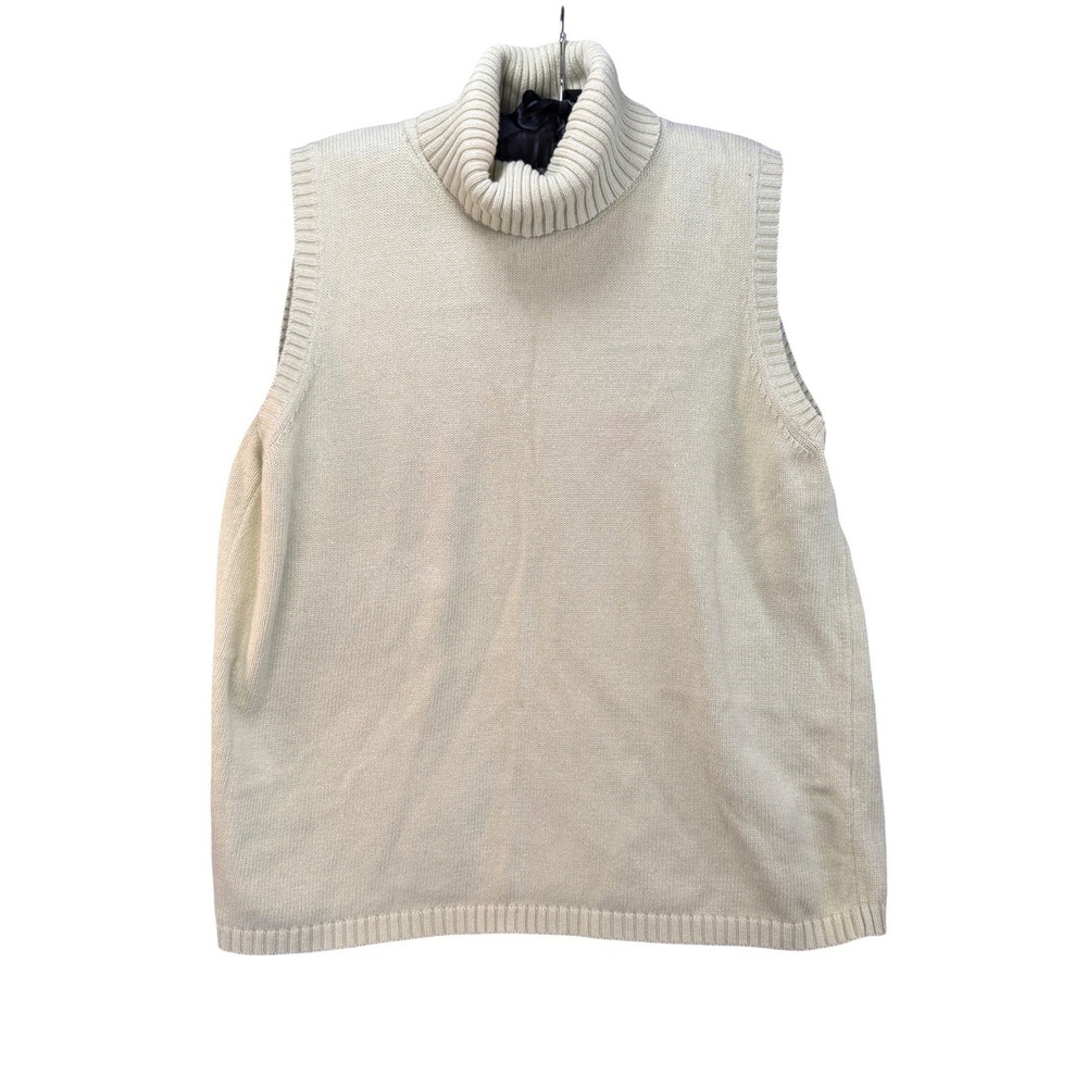 Carolyn Taylor Essentials Large Sleeveless Turtleneck Knit Sweater Pullover